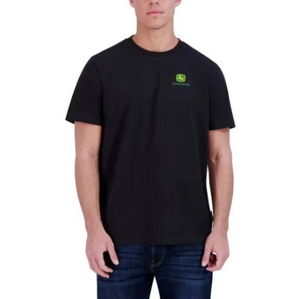 NWT New John Deere T-Shirt Men's XXL Black 100% Cotton Logo Graphic